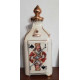 Bouteille porcelaine Vintage décor jeux de cartes + cendrier